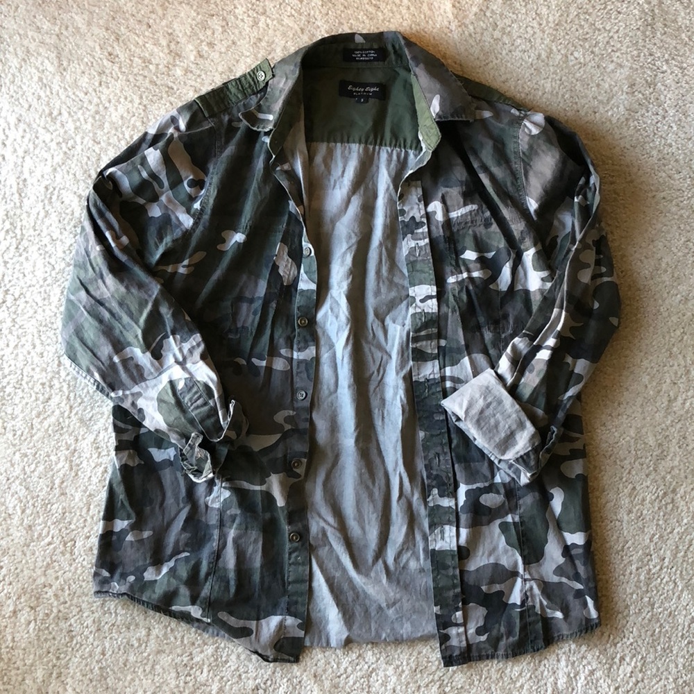 Camo button down